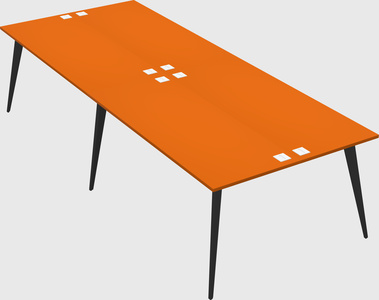 Shared rectangular office desk system