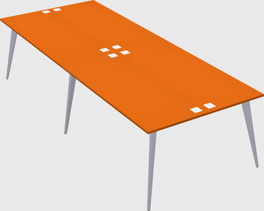 Shared rectangular office desk system