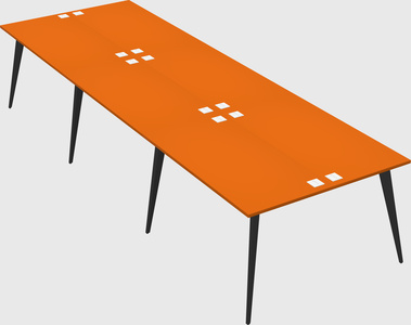 Shared rectangular office desk system