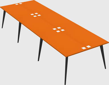 Shared rectangular office desk system