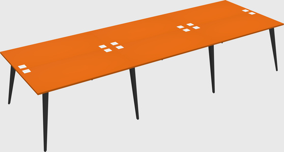 Shared rectangular office desk system