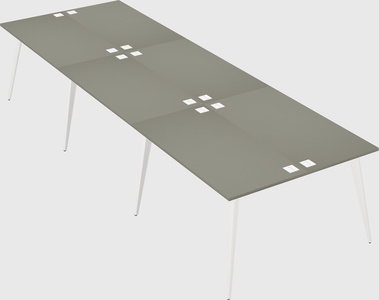 Shared rectangular office desk system