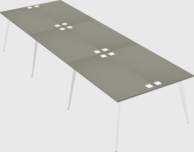 Shared rectangular office desk system