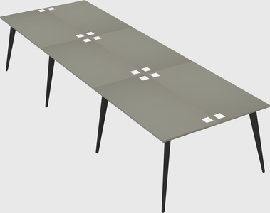 Shared rectangular office desk system