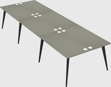 Shared rectangular office desk system