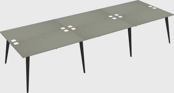 Shared rectangular office desk system