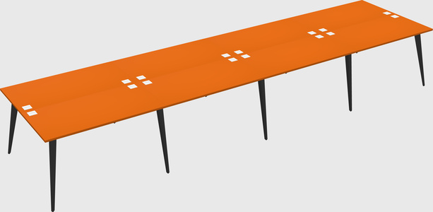 Shared rectangular office desk system