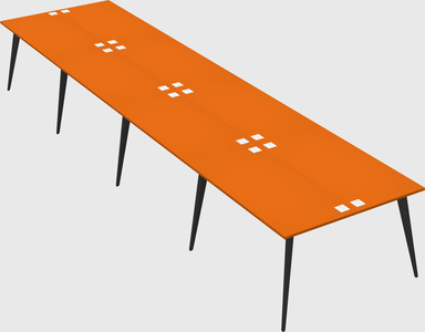 Shared rectangular office desk system