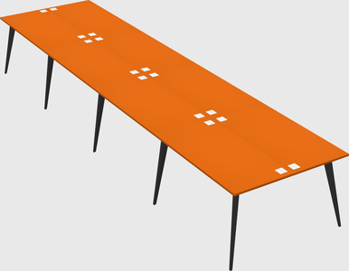 Shared rectangular office desk system