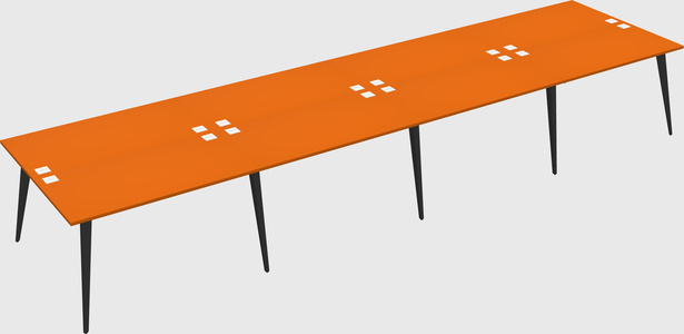 Shared rectangular office desk system