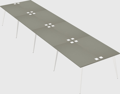 Shared rectangular office desk system