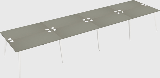 Shared rectangular office desk system