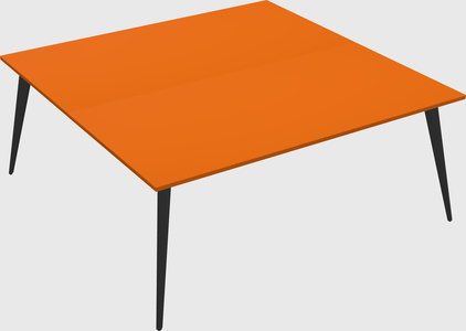 Shared rectangular office desk system