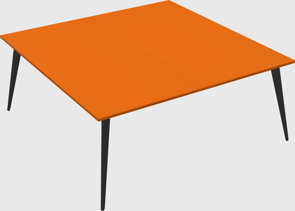 Shared rectangular office desk system