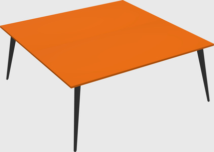 Shared rectangular office desk system