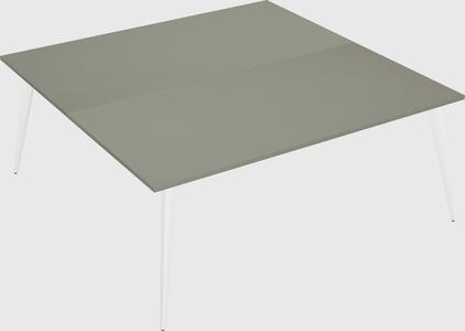 Shared rectangular office desk system