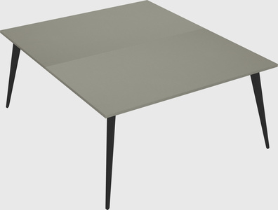 Shared rectangular office desk system