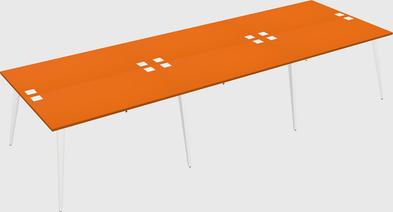 Shared rectangular office desk system