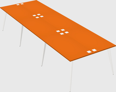 Shared rectangular office desk system