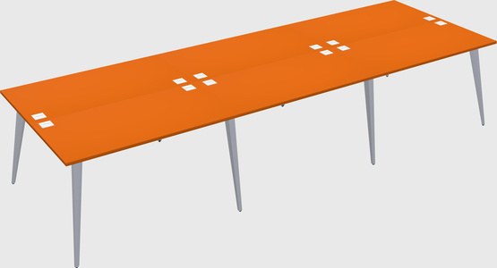 Shared rectangular office desk system