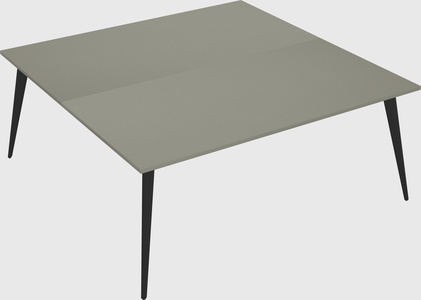 Shared rectangular office desk system