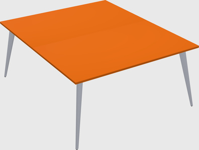 Shared rectangular office desk system