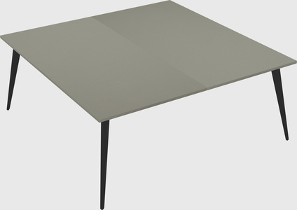 Shared rectangular office desk system