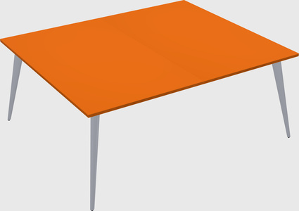Shared rectangular office desk system