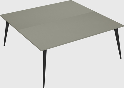 Shared rectangular office desk system