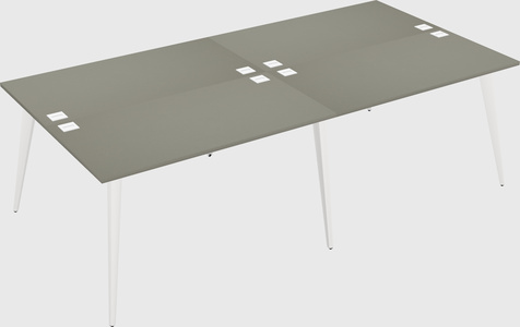 Shared rectangular office desk system
