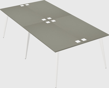 Shared rectangular office desk system