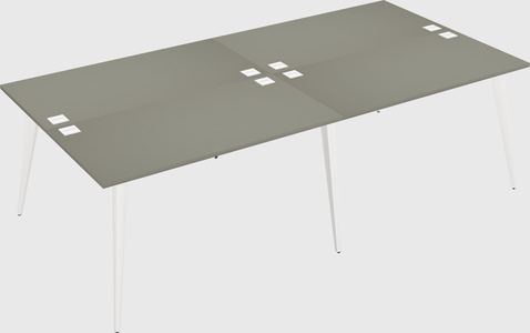Shared rectangular office desk system