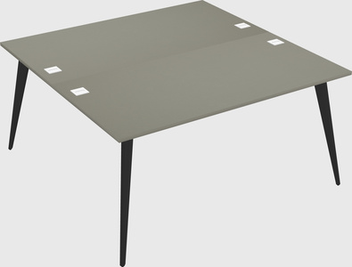 Shared rectangular office desk system