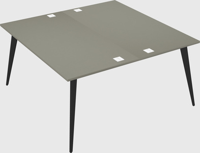 Shared rectangular office desk system