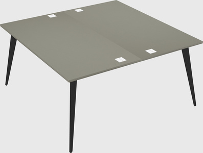Shared rectangular office desk system