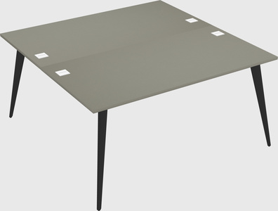 Shared rectangular office desk system