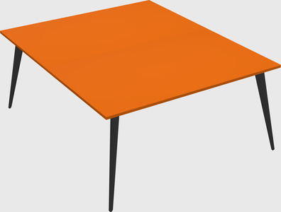 Shared rectangular office desk system