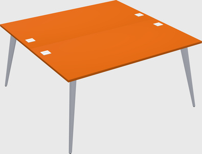 Shared rectangular office desk system