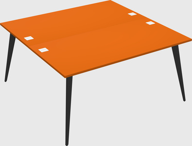 Shared rectangular office desk system