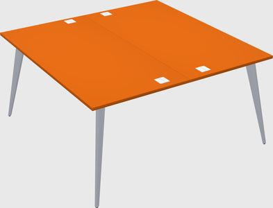 Shared rectangular office desk system