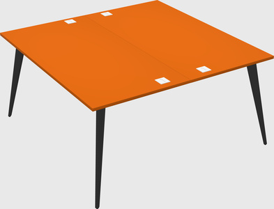 Shared rectangular office desk system