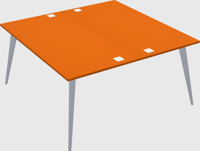 Shared rectangular office desk system