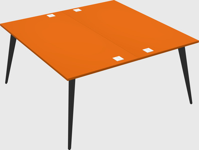 Shared rectangular office desk system