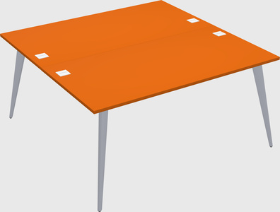 Shared rectangular office desk system