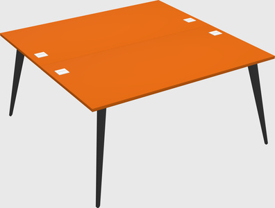 Shared rectangular office desk system
