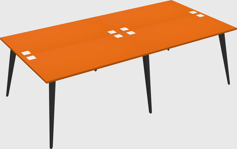 Shared rectangular office desk system