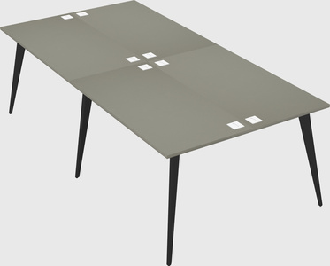 Shared rectangular office desk system