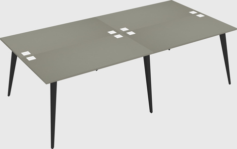 Shared rectangular office desk system