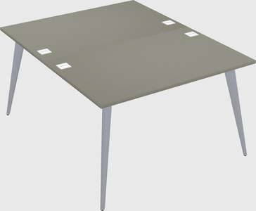 Shared rectangular office desk system