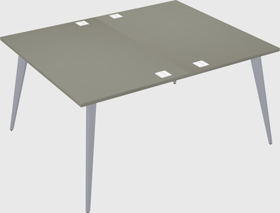 Shared rectangular office desk system